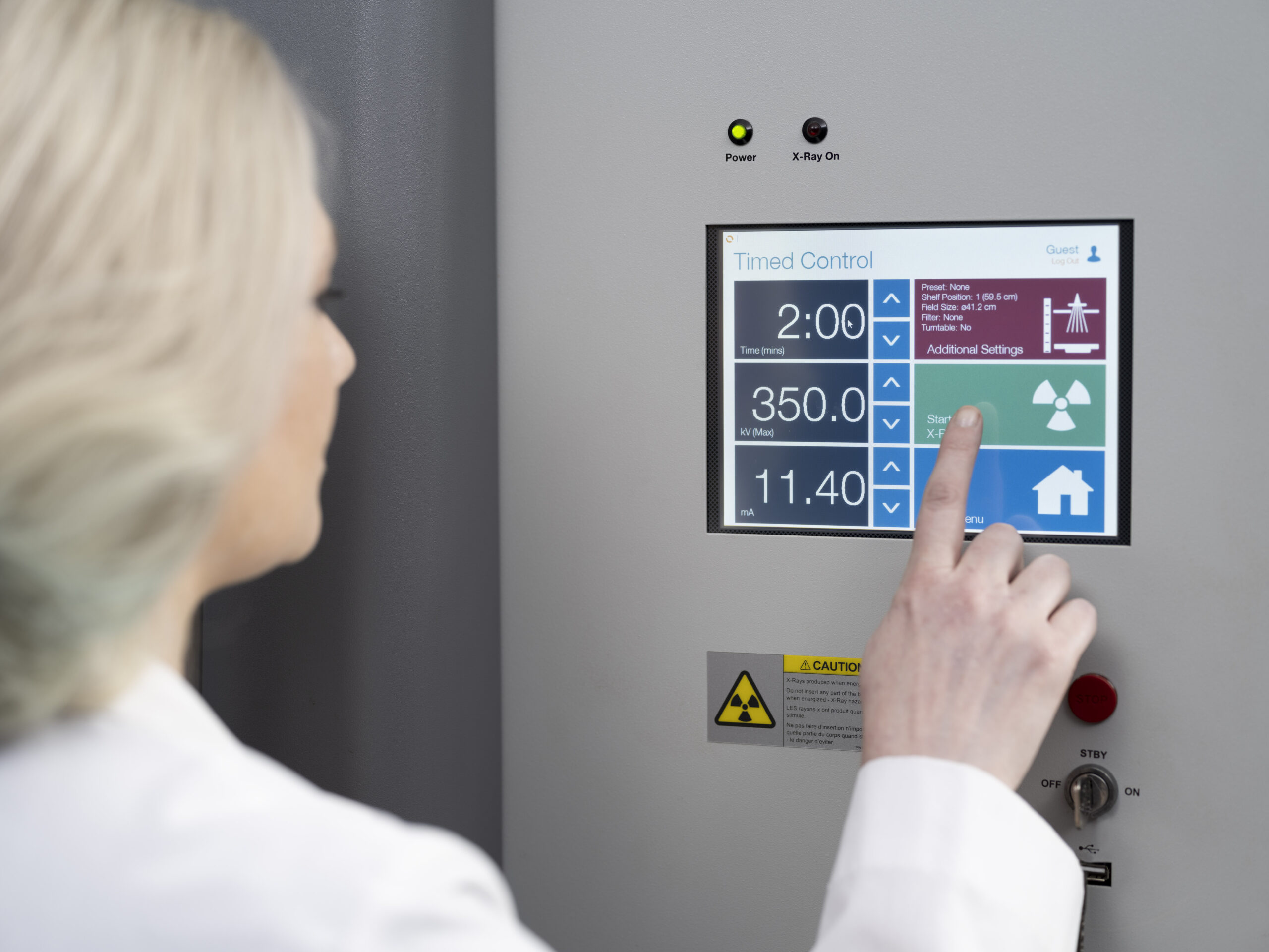 intuitive touchscreen interface on the MultiRad350
